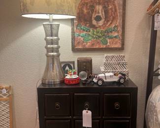 9-drawer side table, Kathryn White framed poster, cute accessories 