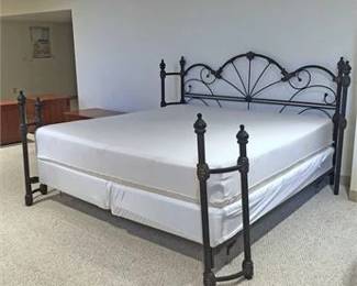 Distressed Metal Bed 