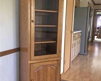 Oak Glass Front Curio Cabinet 