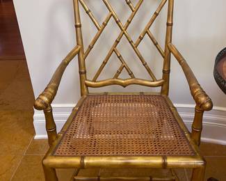 Gold painted bamboo chair