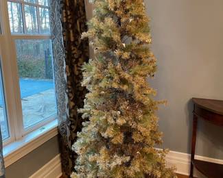 Gold Christmas Tree with lights and glass accessories
