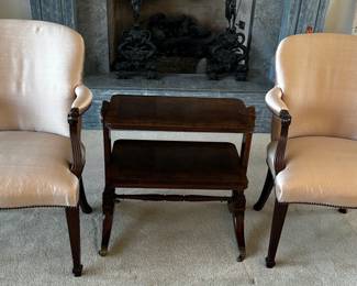 Karges arm chairs   Baker side table  