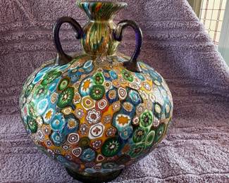 Beautiful large Millefiori handled vessel