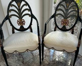 Collector Karges hand painted Neo Classic Chairs  