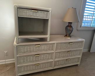 Vintage great condition white dresser and end stand