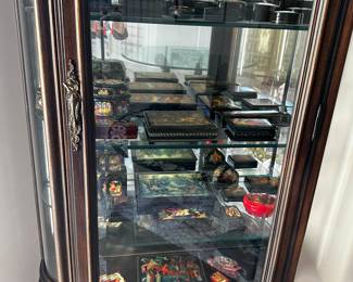 Large collection of Russian boxes  unusual shapes.