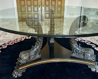 Karges dining table or foyer table 66" round 