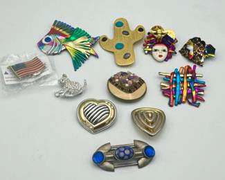 (11) Funky Brooches & Scarf Clips
