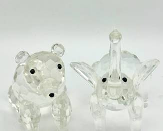 Handmade Shannon Of Ireland Crystal Bear & Elephant