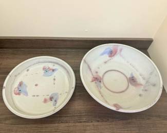 (2) Gorgeous Pottery Bowls Signed "A. Day"