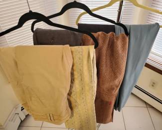 (7) Pairs Of Pants
Seven pairs of pants in a variety of colors, fabrics, and designers, including - Catherine Maladrino,Beau Geste, Womyn, In the Wear, Di Vita, DKNY and more. All pants in this lot are marked size 8.