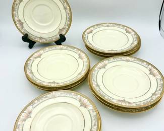 (12) Noritake Bone China Barrymore Saucers & Cups Japan 9737