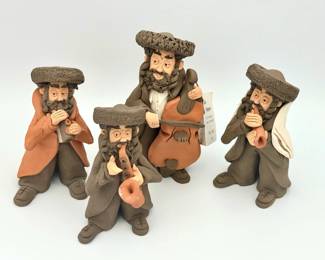 (4) Studio Dogayev Clay Figurines Handmade In Israel