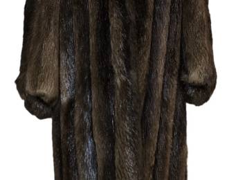 Vintage Full Length Dark Brown Mink Coat 