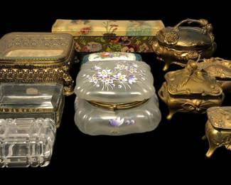 COLLECTION ART NOUVEAU AND FRENCH FILIGREE JEWELRY BOXES
