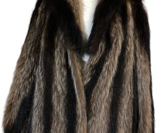 Vintage JACQUES ST. LAURENT Mid length Raccoon Fur Coat 