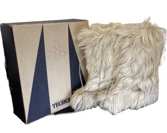 Vintage Italian TECNICA Goat Fur Ski Boots 