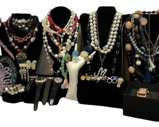 LARGE COLLECTION COSTUME JEWELRY, WATCHES, & SOME STERLING SILVER, BRERA OROLOGI
