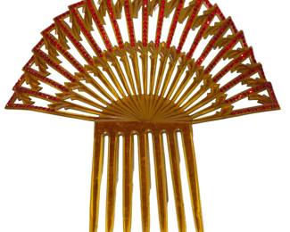 Art Nouveau Celluloid Rhinestone Hair Comb