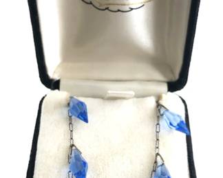 1920s Art Deco Czech Crystal Flapper Girl Necklace