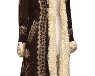 1970S SHEARLING EMBROIDERED COAT
