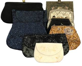 Collection (9) Beaded Evening Bags, MARSHALL FIELDS, DELILL
