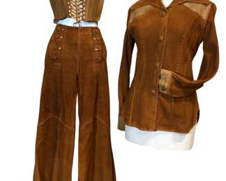 Vintage 1970s Western Wear Leather, Suede Set