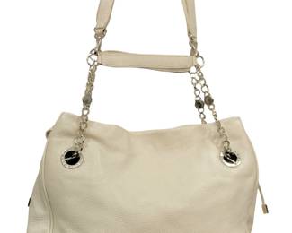 BVLGARI Solid Leather Shoulder Bag 