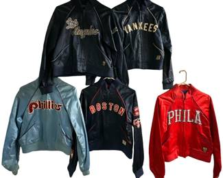 (5) COOPERSTOWN, HARDWOOD CLASSICS Vintage Baseball and Basketball Jackets 