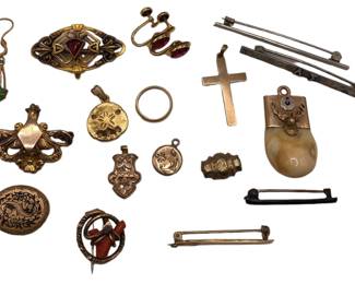 Collection 10k Gold, Sterling and Costume Charms and Pins, MONET