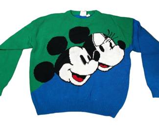 Vintage 1980's Mickey & Minnie Mouse Sweater, Rare