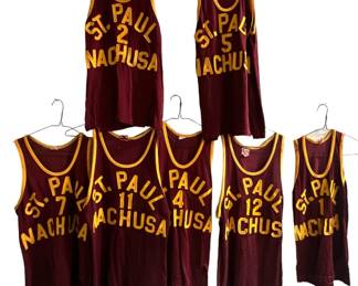 (7) Vintage  1950's St. Paul Nachusa Basketball Jerseys