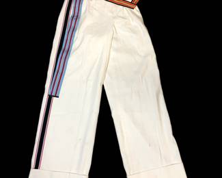 DIANE VON FURSTENBERG Wide Leg Tuxedo Trim Pant sz 10