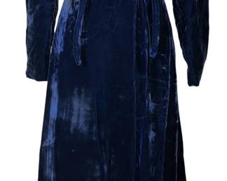 Vintage 1940's Ladies Blue Velvet Coat 