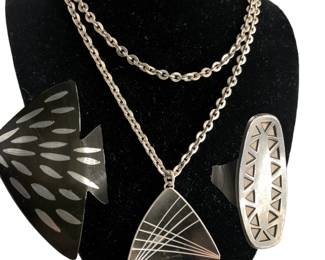 Collection JORGEN JENSEN Pewter Mid Century Jewelry 