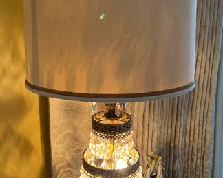 Brass lamp with crystals, set of 2