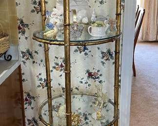 Brass and glass display stand