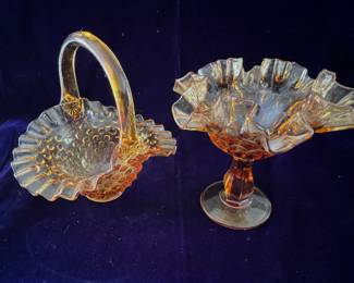 Depression glass hobnail dishes
