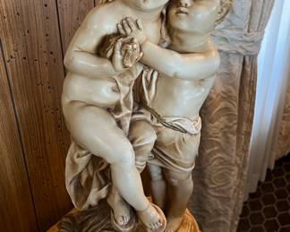 Marwal chalkware cherub statue