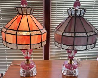 Pink Tiffany style lamps