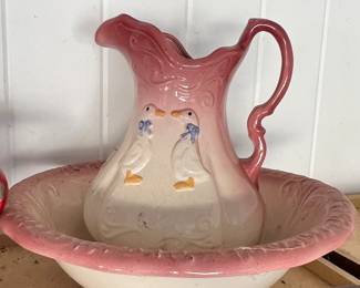 Ceramic pitcher and bowl