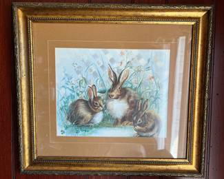 Rabbit prints signed by artist