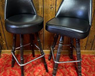 Leather swivel bar stools