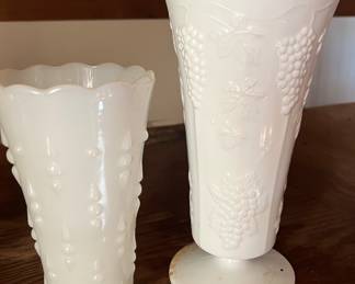 Milk glass vases