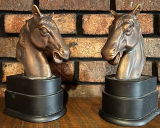 Brass horse bookends