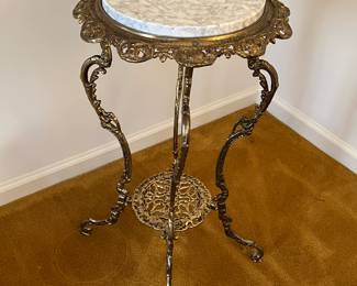Brass stand with marble top
