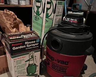 Shop Vac and garden sprayers