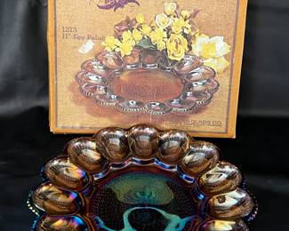 Carnival Glass egg plate
