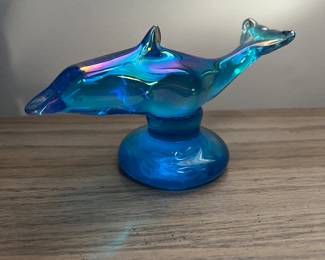 Handblown glass dolphin