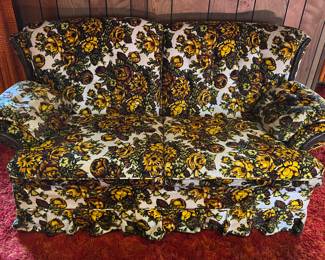 Vintage floral print settee